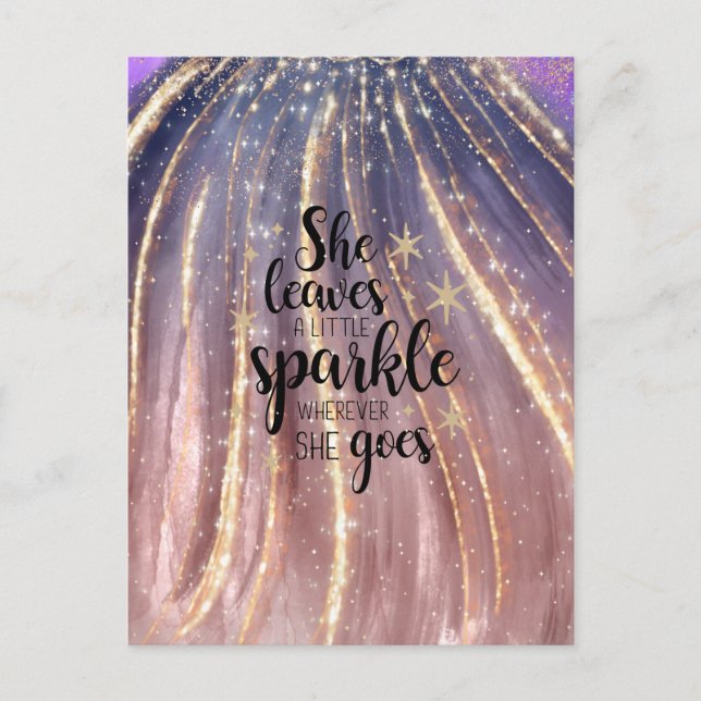 Sie Verlasse einen kleinen, spärlichen Luxus-Glitz Postkarte (Vorderseite)