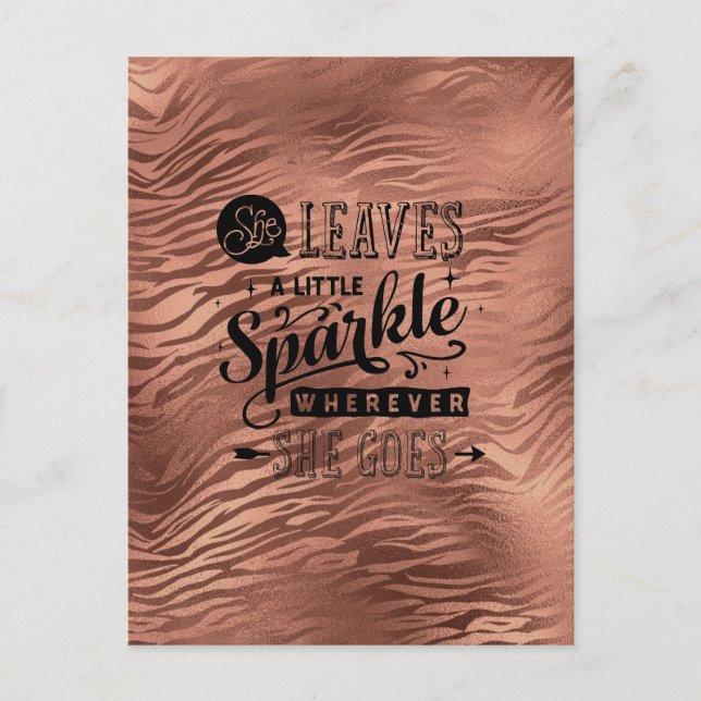 Sie Verlasse Sparkle Rose Tiger Postcard Postkarte (Vorderseite)