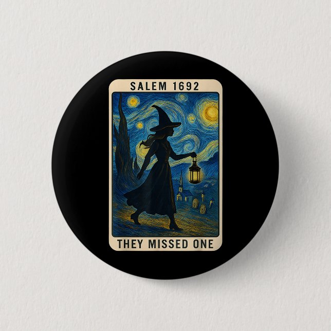 Sie vermissten ein Tarot Van Gogh Salem 1692 Hallo Button (Vorderseite)
