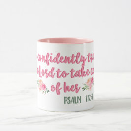 Sie vertraut dem Herrn // Bibelverse Tasse
