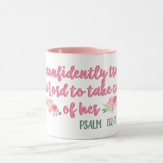 Sie vertraut dem Herrn // Bibelverse Tasse