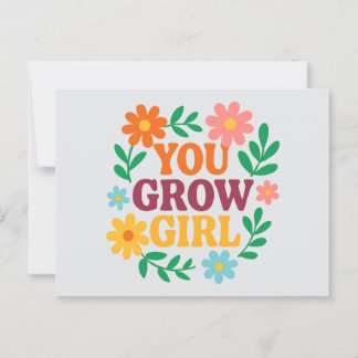 Sie wachsen Mädchen - Helle florale Inspirationska Postkarte
