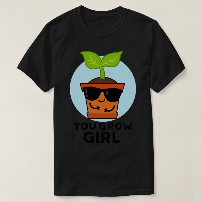 Sie wachsen Mädchen Niedliche Pflanze Puff 1 T-Shirt (Design vorne)