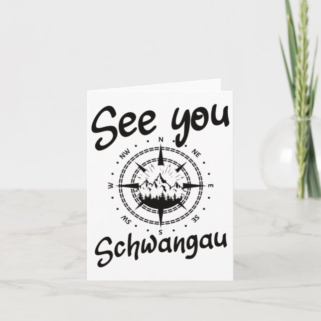 Sie wandern Schwangau Deutschland Urlaub Ski Comp Karte (Vorderseite)