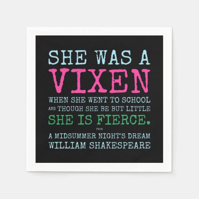SIE WAR EIN VIXEN Cocktail Napkins Serviette (Vorderseite)