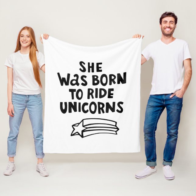 Sie war geboren, Unicorns zu reiten Fleecedecke (Beispiel)