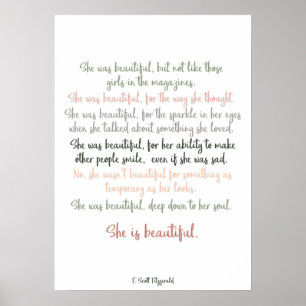 Sie war schön von F. Scott Fitzgerald Poster