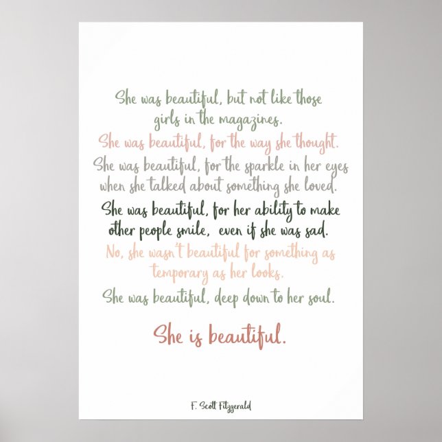 Sie war schön von F. Scott Fitzgerald Poster (Vorne)