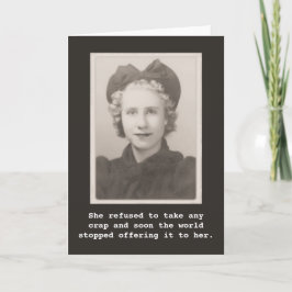 Sie weigerte sich, Vintages Foto zu nehmen Karte