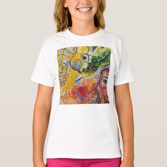 Sie weiß T-Shirt (Vorderseite)