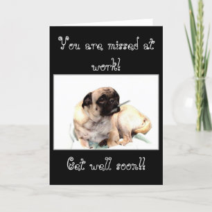 Sie werden bei der Arbeit Mops Grußkarte verpasst Karte