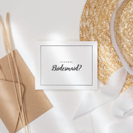 Sie werden meine Bridesmaid sein, ein Minimalistis Mitteilungskarte