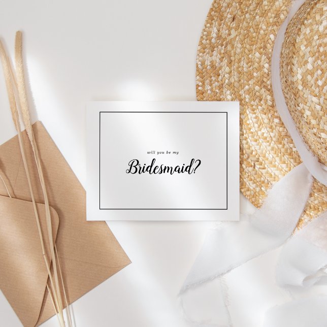 Sie werden meine Bridesmaid sein, ein Minimalistis Mitteilungskarte (Von Creator hochgeladen)
