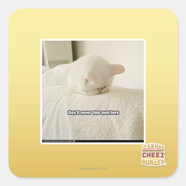 Sie werden mich hier nie finden quadratischer aufkleber (Vorderseite)