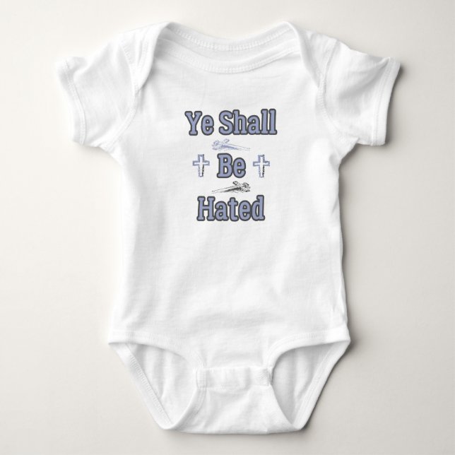 Sie werden mit biblischem Zitat gehasst Baby Strampler (Vorderseite)