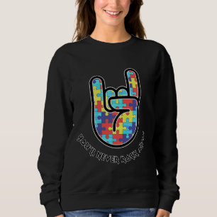 Sie werden nie allein Autismus Bewusstsein. Sweatshirt