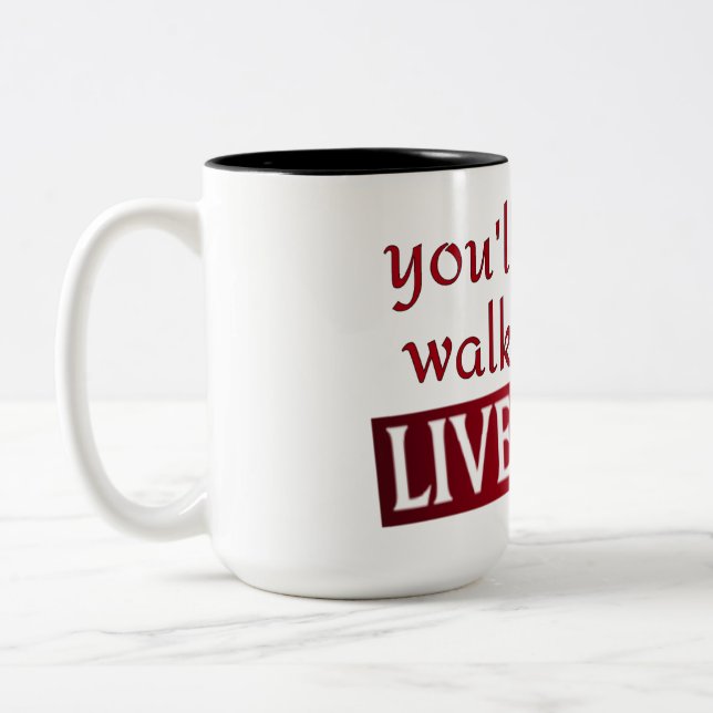 Sie werden nie allein Liverpool gehen Zweifarbige Tasse (Links)
