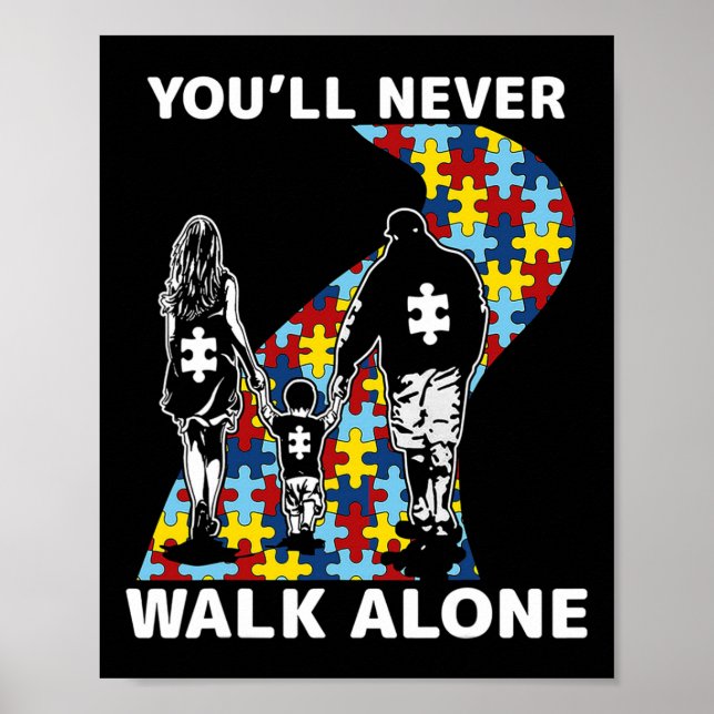 Sie werden niemals allein auf Autismus aufmerksam  Poster (Vorne)