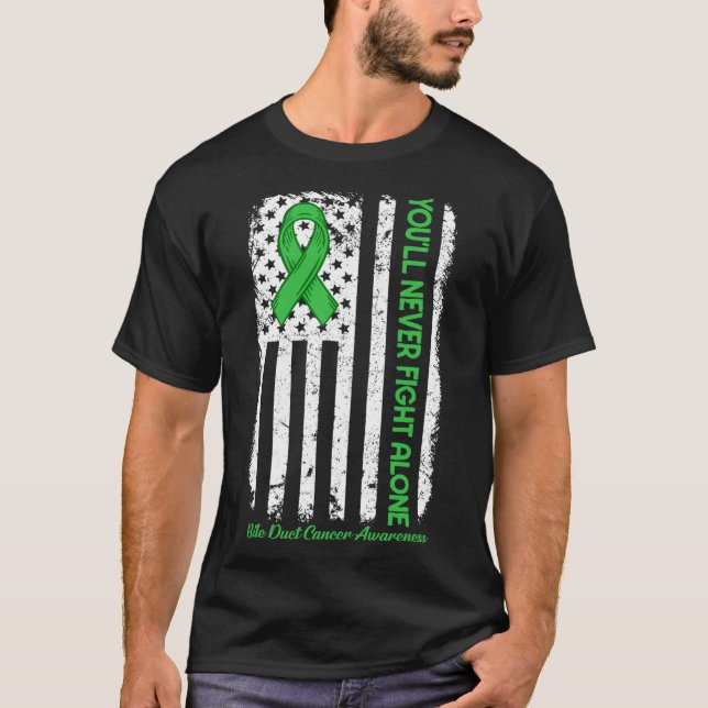 Sie werden niemals allein gegen den Krebs des grün T-Shirt (Vorderseite)