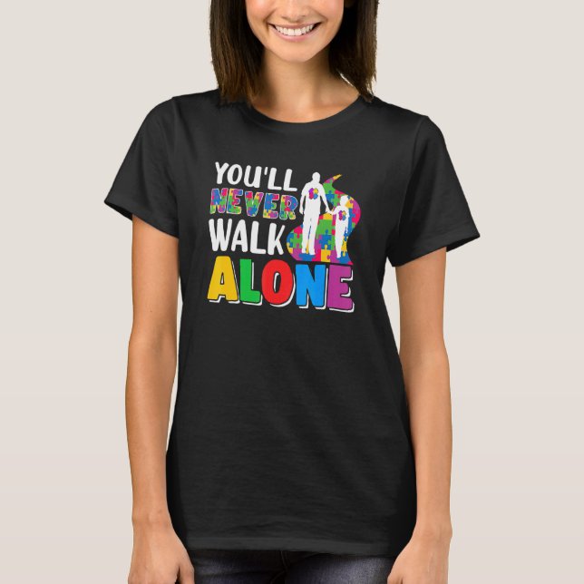 Sie werden niemals allein zu Fuß gehen Autismus Va T-Shirt (Vorderseite)