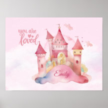 Sie werden von Palace auf der rosa Cloud Personali