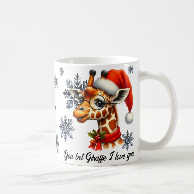 Sie wetten Giraffe i Liebe Sie Weihnachten Tasse (Rechts)