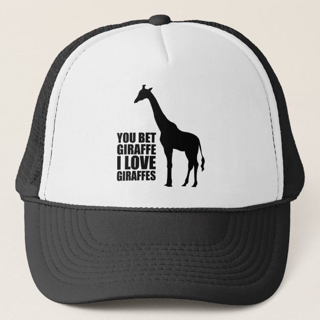 Sie wetteten Liebe-Giraffen-Hut der Giraffen-I Truckerkappe (Vorderseite)