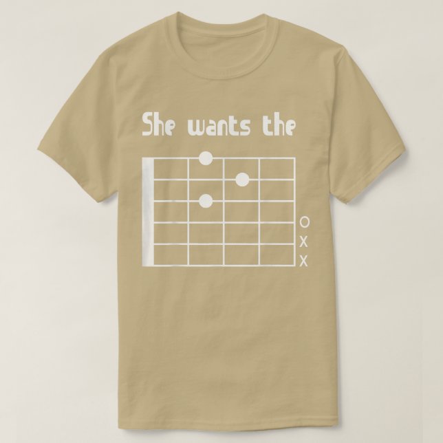 Sie Will den D ChordFunny Music Guitar Player 285 T-Shirt (Design vorne)