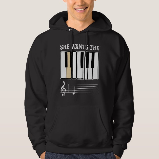 Sie will die d-Klavier-Musik Hoodie (Vorderseite)