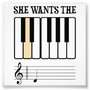 Sie Will die D-Piano-Musik Fotodruck