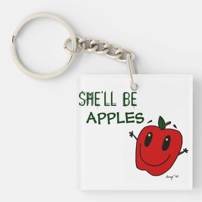 SIE WIRD ÄPFEL ÄPFELN AcrylISCHE Schlüsselanhänger (Vorderseite)