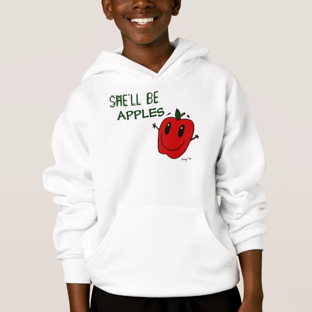 SIE WIRD APPLES Kids Hooded Sweatshirt SEIN (Vorderseite)