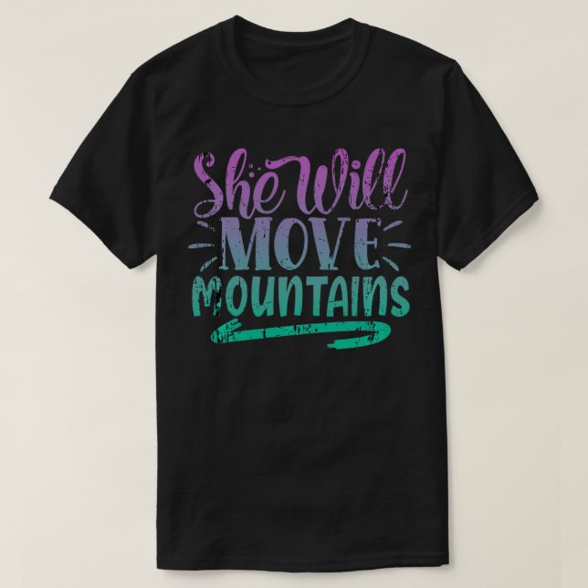 Sie wird den Bergpullover verschieben T-Shirt (Design vorne)