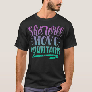 Sie wird den Bergpullover verschieben T-Shirt