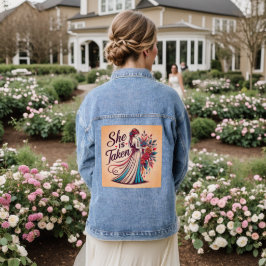 Sie wird genommen - elegantes bridal-Blumendesign Jeansjacke