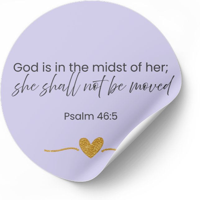 Sie wird nicht bewegt Aufkleber Psalm 46,5 Lavende (Von Creator hochgeladen)