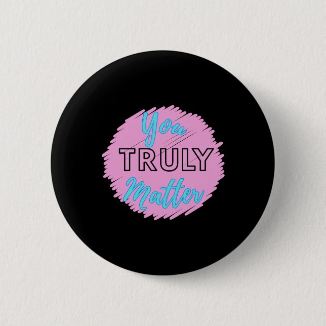 Sie wirklich - helles Herz rosa und blaue Design S Button (Vorderseite)