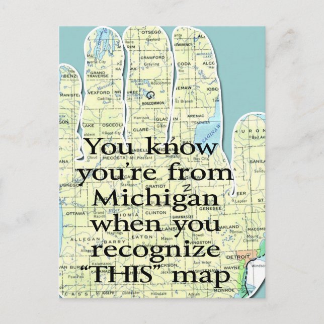 Sie wissen, dass Sie aus Michigan sind, wenn Sie e Postkarte (Vorderseite)