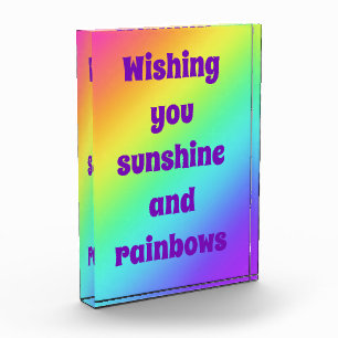 Sie wollen Sonnenschein Regenbogen Fotoblock