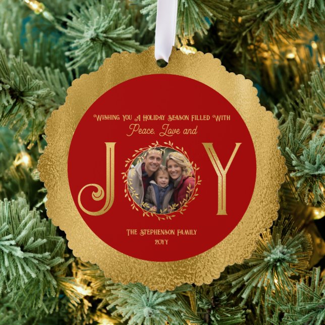 Sie wünschen Urlaub Jahreszeit Frieden Liebe und F Ornament Karte (Insitu (Baum))