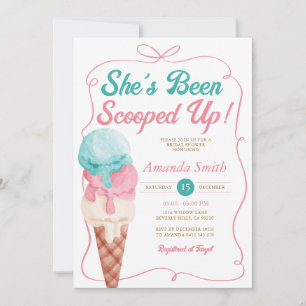 Sie wurde als Eiscreme-Bow-Brautparty aufgefangen Einladung