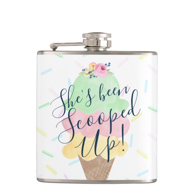 Sie wurde aufgedeckt Bridal Vinyl Wrapped Flask Flachmann (Vorderseite)