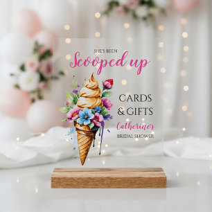 Sie wurde aufgesammelt Eiscreme-Brautparty Acrylschild
