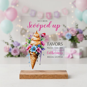 Sie wurde aufgesammelt Eiscreme-Brautparty Acrylschild
