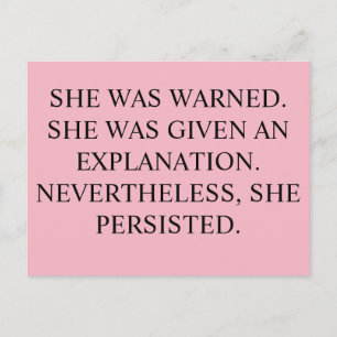 Sie wurde gewarnt, Postkarte