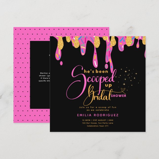 Sie wurde in Icecream-Brautparty aufgezogen Einladung (Vorne/Hinten)