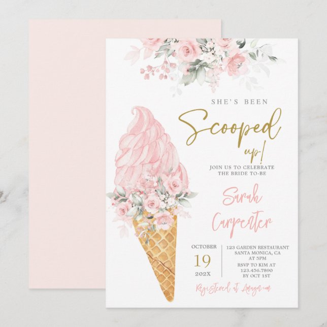 Sie wurde ins Brautparty geschleudert Einladung (Vorne/Hinten)