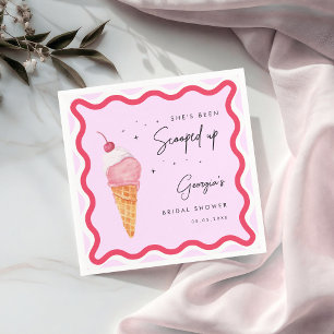 Sie wurde mit rosa rosa Brautparty aufgerissen Serviette
