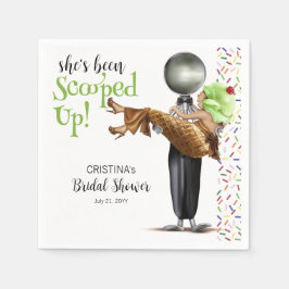 Sie wurde Schokoladeneis aufgezogen Serviette