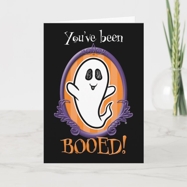 Sie wurden zu Halloween Verzierten Rahmen Ghost ge Karte (Vorderseite)